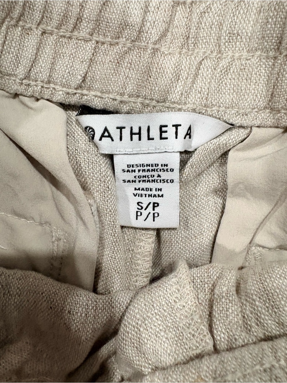 Athleta Retreat Linen High Rise Wide Leg Pant | Color: Undyed | size S - Picture 9 of 10